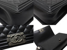 Load image into Gallery viewer, 極美品 CHANEL シャネル ボーイシャネル25 フルフラップ チェーンショルダーバッグ A67086 26番台 キャビアスキン ブラック 中古 4b004294