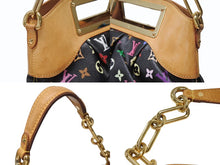画像をギャラリービューアに読み込む, LOUIS VUITTON ルイヴィトン ジュディPM ワンショルダーバッグ M40258 PVC ヌメ革 モノグラム マルチカラー 村上隆 中古 4b004295
