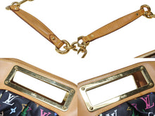 画像をギャラリービューアに読み込む, LOUIS VUITTON ルイヴィトン ジュディPM ワンショルダーバッグ M40258 PVC ヌメ革 モノグラム マルチカラー 村上隆 中古 4b004295