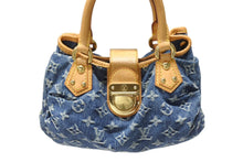 Load image into Gallery viewer, LOUIS VUITTON ルイヴィトン プリーティ ハンドバッグ M95020 モノグラム デニム レザー ブルー ゴールド金具 美品 中古 4b004297
