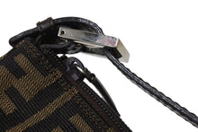 画像をギャラリービューアに読み込む, FENDI フェンディ ハンドバッグ ズッカ ブラウン コットンキャンバス シルバー金具 美品 中古 4b004298