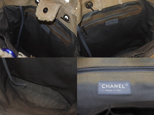 CHANEL シャネル グラフィティ ブリコラージュ トートバッグ 19番台 3WAY ココマーク キャンバス ベージュ 美品 中古 4b004301
