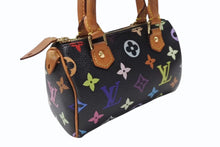 Load image into Gallery viewer, LOUIS VUITTON ルイヴィトン ミニスピーディ ハンドバッグ M92644 モノグラムマルチカラー 村上隆 ブラック ゴールド金具 美品 中古 4b004303
