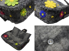 画像をギャラリービューアに読み込む, FENDI フェンディ ワンショルダーバッグ マンマバケット フラワー フェルト レザー グレー マルチカラー 美品 中古 4b004304