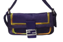 画像をギャラリービューアに読み込む, FENDI フェンディ マンマバケット ハラコ ワンショルダーバッグ パープル シルバー金具 イタリア製 美品 中古 4b004305