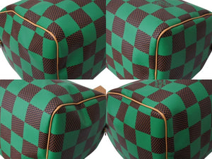 極美品 LOUIS VUITTON ルイヴィトン スピーディ バンドリエール40 ハンドバッグ N40579 ダミエ ポップ グリーン 中古 4b004306