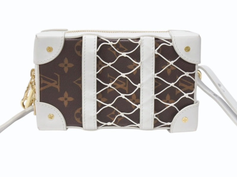 LOUIS VUITTON ルイヴィトン LV ソフトバンク フォーンボックス モノグラム M80102 ブラウン ホワイトゴールド金具 美品 中古 4b004308