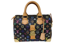 Load image into Gallery viewer, 極美品 LOUIS VUITTON ルイヴィトン スピーディ30 村上隆 ハンドバッグ M92642 モノグラム マルチカラー ブラック 中古 4b004309