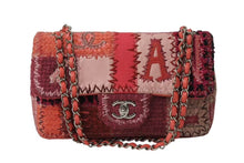 Load image into Gallery viewer, 極美品 CHANEL シャネル パッチワーク Sフラップ Wチェーンショルダーバッグ A65468 23番台 ココマーク ツイード レザー ピンク 中古 4b004310