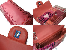 Load image into Gallery viewer, 極美品 CHANEL シャネル パッチワーク Sフラップ Wチェーンショルダーバッグ A65468 23番台 ココマーク ツイード レザー ピンク 中古 4b004310