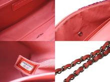Load image into Gallery viewer, 極美品 CHANEL シャネル パッチワーク Sフラップ Wチェーンショルダーバッグ A65468 23番台 ココマーク ツイード レザー ピンク 中古 4b004310
