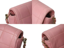 画像をギャラリービューアに読み込む, CHANEL シャネル ココマーク チョコバー チェーンショルダー ピンク レザー ゴールド金具 美品 中古 4b004319