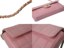 画像をギャラリービューアに読み込む, CHANEL シャネル ココマーク チョコバー チェーンショルダー ピンク レザー ゴールド金具 美品 中古 4b004319