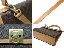 画像をギャラリービューアに読み込む, CELINE セリーヌ ハンドバッグ セリーヌ マカダム 2WAY バッグ ブラウン レザー ゴールド金具 美品 中古 4b004320