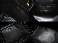 画像をギャラリービューアに読み込む, CHANEL シャネル ココマーク 巾着 斜め掛け チェーンショルダーバッグ 2番台 ラムスキン ブラック ゴールド金具 美品 中古 4b004321