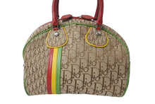 画像をギャラリービューアに読み込む, 極美品 Christian Dior クリスチャンディオール ハンドバッグ ガリアーノ期 キャンバス レザー ラスタカラー トロッター シルバー金具 中古 4b004322