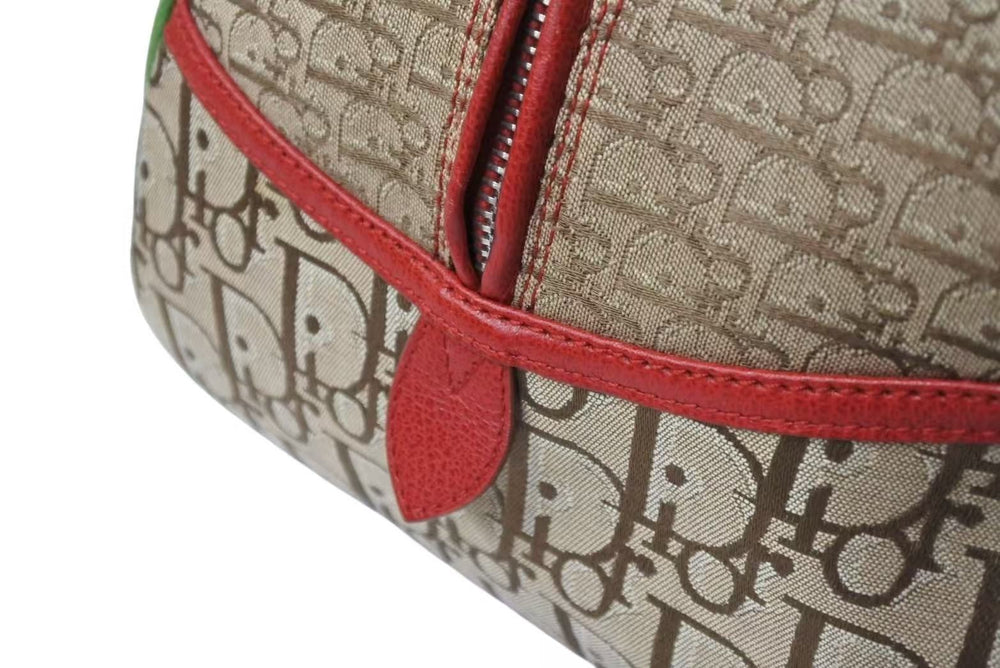 極美品 Christian Dior クリスチャンディオール ハンドバッグ ガリアーノ期 キャンバス レザー ラスタカラー トロッター シルバー金具 中古 4b004322