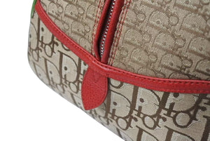 Very Good Condition Christian Dior Handbag Galliano Period Canvas Leather Rasta Color Trotter Silver Hardware Used 4b004322