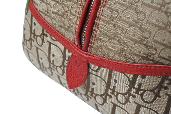 Very Good Condition Christian Dior Handbag Galliano Period Canvas Leather Rasta Color Trotter Silver Hardware Used 4b004322