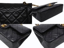 Load image into Gallery viewer, CHANEL シャネル マトラッセ23 Wフラップ Wチェーンショルダーバッグ 5番台 ラムスキン ココマーク ブラック ゴールド金具 美品 中古 4b004323