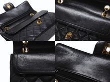 Load image into Gallery viewer, CHANEL シャネル マトラッセ23 Wフラップ Wチェーンショルダーバッグ 5番台 ラムスキン ココマーク ブラック ゴールド金具 美品 中古 4b004323