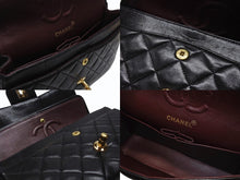 Load image into Gallery viewer, CHANEL シャネル マトラッセ23 Wフラップ Wチェーンショルダーバッグ 5番台 ラムスキン ココマーク ブラック ゴールド金具 美品 中古 4b004323