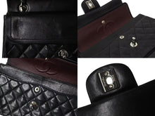 Load image into Gallery viewer, CHANEL シャネル ココマーク チェーンショルダーバッグ Wフラップ 23 6番台 ブラック レザー シルバー金具 美品 中古 4b004324