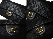 Load image into Gallery viewer, 極美品 CHANEL シャネル マトラッセ23 Wフラップ Wチェーンショルダーバッグ 2番台 ココマーク ラムスキン ブラック ゴールド金具 中古 4b004326