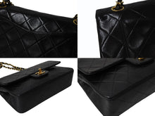 Load image into Gallery viewer, 極美品 CHANEL シャネル マトラッセ23 Wフラップ Wチェーンショルダーバッグ 2番台 ココマーク ラムスキン ブラック ゴールド金具 中古 4b004326