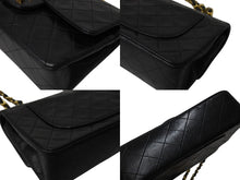 Load image into Gallery viewer, 極美品 CHANEL シャネル マトラッセ23 Wフラップ Wチェーンショルダーバッグ 2番台 ココマーク ラムスキン ブラック ゴールド金具 中古 4b004326