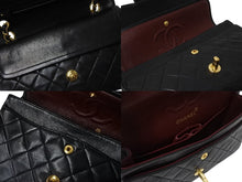 Load image into Gallery viewer, 極美品 CHANEL シャネル マトラッセ23 Wフラップ Wチェーンショルダーバッグ 2番台 ココマーク ラムスキン ブラック ゴールド金具 中古 4b004326