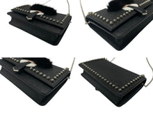 画像をギャラリービューアに読み込む, 極美品 FENDI フェンディ ショルダーバッグ チェーンウォレット カールラガーフェルド 8M0346 レザー ブラック シルバー金具 中古 4b004329