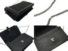 画像をギャラリービューアに読み込む, 極美品 FENDI フェンディ ショルダーバッグ チェーンウォレット カールラガーフェルド 8M0346 レザー ブラック シルバー金具 中古 4b004329