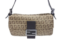 画像をギャラリービューアに読み込む, FENDI フェンディ マンマバケット ワンショルダーバッグ ズッカ柄 イタリア製 ベージュ ブラウン ブラックメタル金具 美品 中古 4b004330