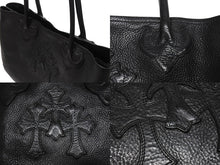 画像をギャラリービューアに読み込む, CHROME HEARTS クロムハーツ TOTE W SNP 3CEME 3セメタリークロスパッチ 2スナップ トートバッグ ブラック シルバー925 美品 中古 4b004336