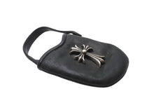画像をギャラリービューアに読み込む, CHROME HEARTS クロムハーツ PHONE POUCH W/CH CROSS フォンポーチ W/CHクロス レザー シルバ−925 ブラック 美品 中古 4b004339