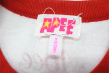 画像をギャラリービューアに読み込む, A BATHING APE アベイシングエイプ リンガーTシャツ ホワイト レッド ピンク 半袖 コットン 美品 中古 4b004351