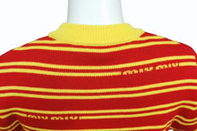 画像をギャラリービューアに読み込む, MIUMIU ミュウミュウ 半袖Ｔシャツ ロゴボーダー 半袖二ット イエロー レッド AMA2 2019 1113 ウール サイズ40 美品 中古 4b004353