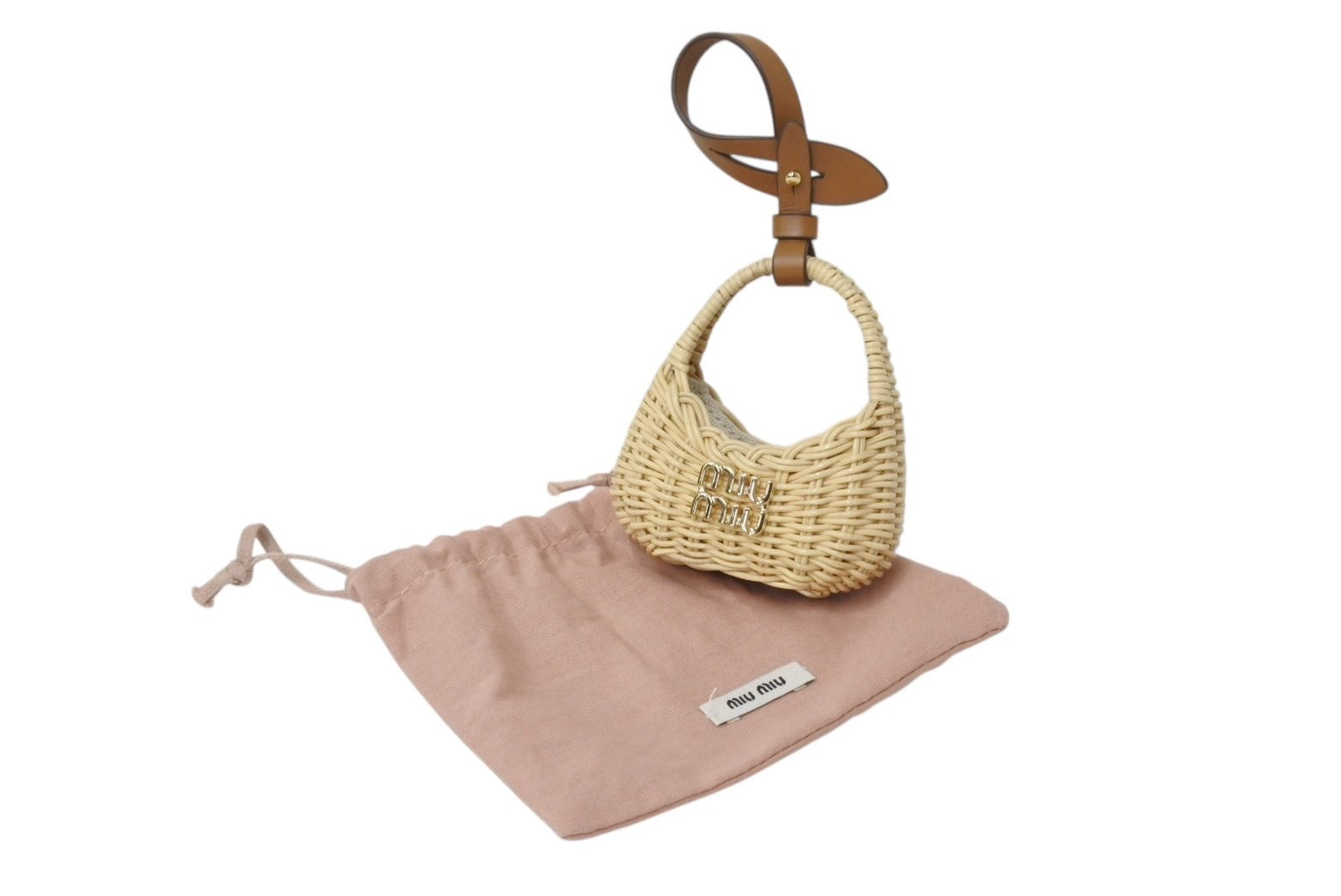 【美品】MIUMIU マテラッセ チャーム ピンク系 MiuMiu(ミュウミュウ) バッグチャーム(レディース) - 海外