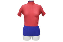 画像をギャラリービューアに読み込む, 極美品 ISSEY MIYAKE WHITE LABEL イッセイミヤケ ホワイトレーベル 半袖プリーツカットソー IM42FJ254 サイズ2 バイカラー 中古 4b004377