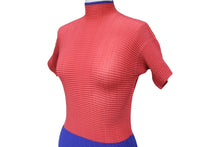 画像をギャラリービューアに読み込む, 極美品 ISSEY MIYAKE WHITE LABEL イッセイミヤケ ホワイトレーベル 半袖プリーツカットソー IM42FJ254 サイズ2 バイカラー 中古 4b004377