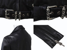 画像をギャラリービューアに読み込む, CHROME HEARTS クロムハーツ ダブル ライダースジャケット サイズS ダガージップ クロスボール ローラーベルト シルバー925 美品 中古 4b004394