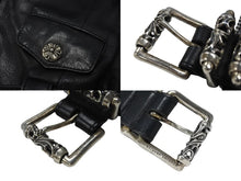 画像をギャラリービューアに読み込む, CHROME HEARTS クロムハーツ ダブル ライダースジャケット サイズS ダガージップ クロスボール ローラーベルト シルバー925 美品 中古 4b004394