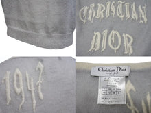 画像をギャラリービューアに読み込む, Christian Dior クリスチャンディオール シアー 半袖カットソー 2A13055070 サイズ40 1947 刺繍デザイン モヘア グレー 美品 中古 4b004396