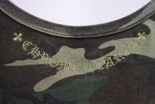 Load image into Gallery viewer, CHROME HEARTS クロムハーツ キャミソール ONE SIZE CHプラス FUCK YOU カモフラ柄 ブランドロゴ刺繍 カーキ 美品 中古 4b004397