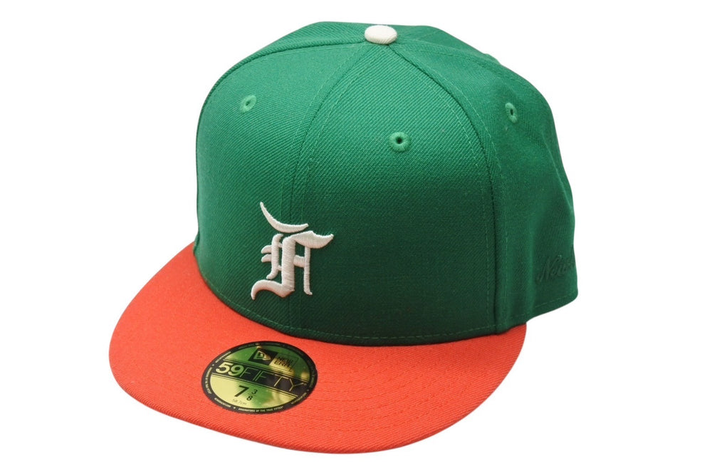 Very Good Condition ESSENTIAL FEAROFGOD NEWERA New Era 59FIFTY FITTED CAP Baseball Cap Green Used 4b004406