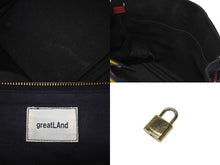 Load image into Gallery viewer, greatLAnd グレートランド ハンドバッグ バーキン型 再構築 レッド ネイビー レザー ゴールド金具 中古 4b004411