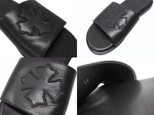 Load image into Gallery viewer, CHROME HEARTS クロムハーツ CH SLIDE CHスライド レザーサンダル サイズ37 CHプラスパッチ ホースシュー ブラック 美品 中古 4b004899