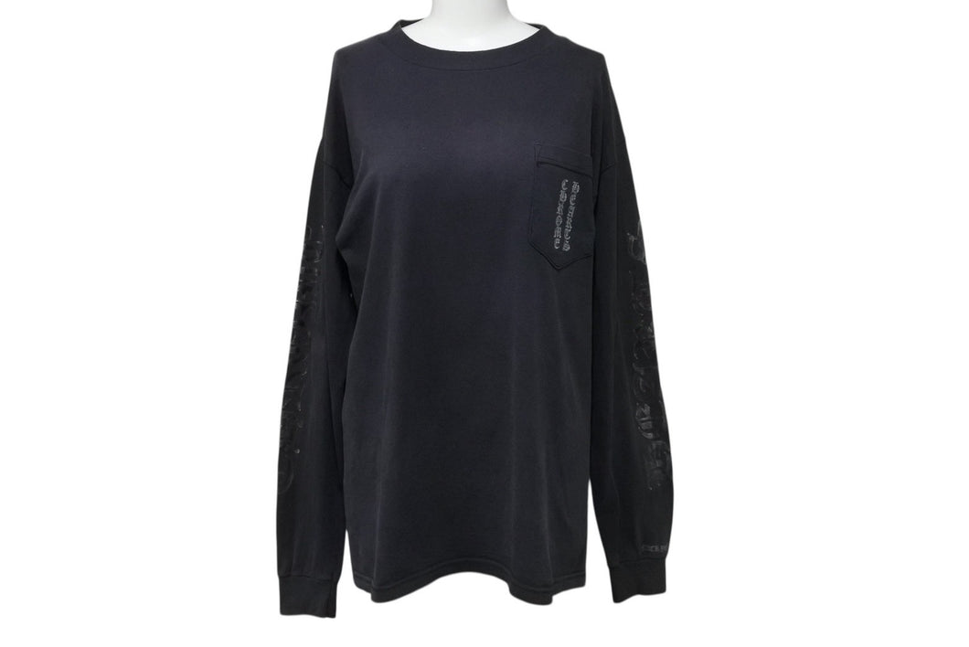 CHROME HEARTS 長袖Tシャツ スクロールラベル OLD ブラック M OLD