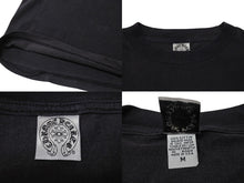 画像をギャラリービューアに読み込む, CHROME HEARTS クロムハーツ オールド 長袖Tシャツ サイズM スクロールラベルロゴ アームロゴ ブラック シルバー 美品 中古 4b004424